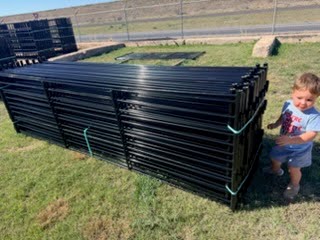 Bundle of finished livestock panels